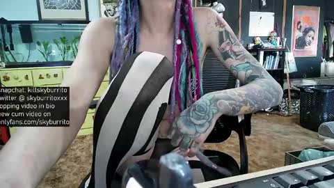 Snapshot of queer_burrito chatting on February 7, 11:13 pm Sky Burrito online show from February 7, 11:13 pm